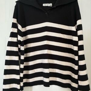 Black and White Striped Sweater